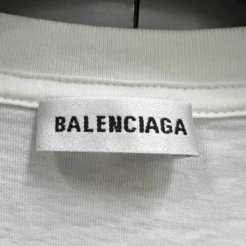 Balenciaga Balenciaga White Double B Print Short Sleeve Size US M / EU 48-50 / 2 - 3 Thumbnail