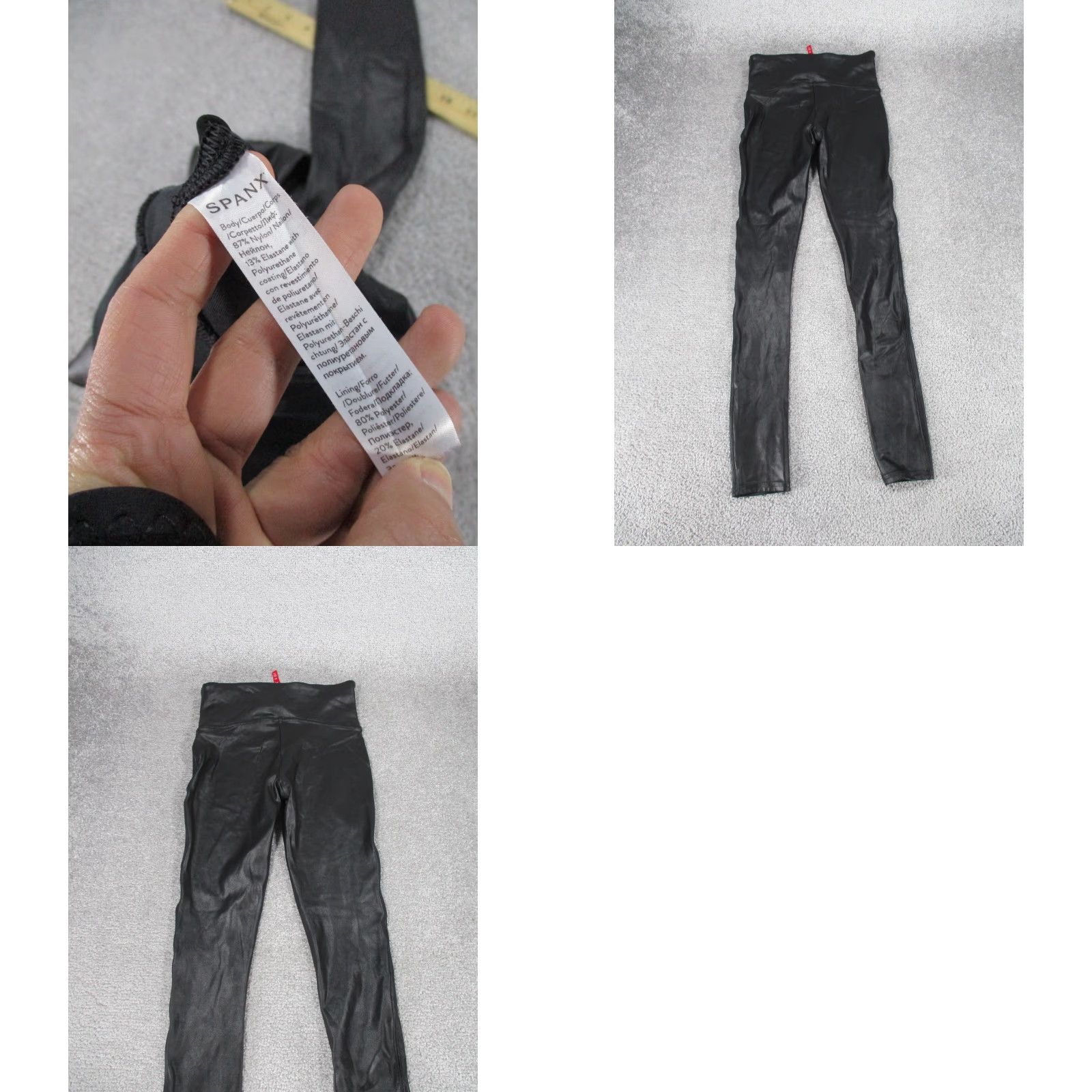 Spanx Spanx Leggings Womens Small Black Faux Leather Ankle Shiny Yoga Dance Travel Casual Size 28" / US 6 / IT 42 - 8 Thumbnail