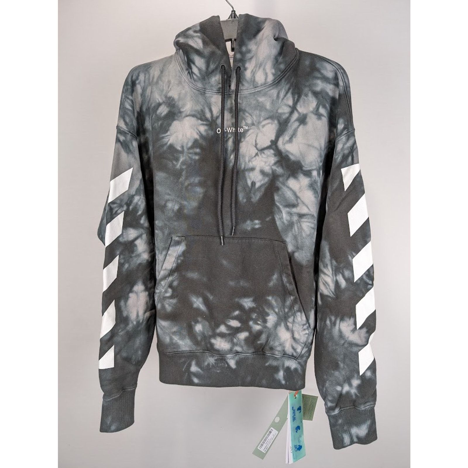 Off-White o1rshd1 Diag Arrow Tie Dye Skate Hoodie in Warm Grey Size US S / EU 44-46 / 1 - 4 Thumbnail