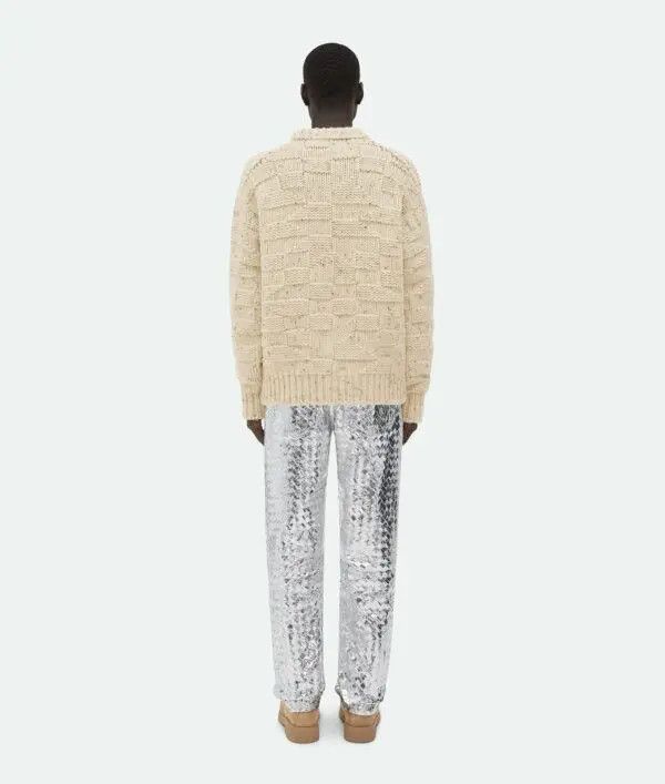 Bottega Veneta o1n1vont1224 Heavy Intreccio Graphic Wool Sweaters in Beige Size US XS / EU 42 / 0 - 4 Thumbnail
