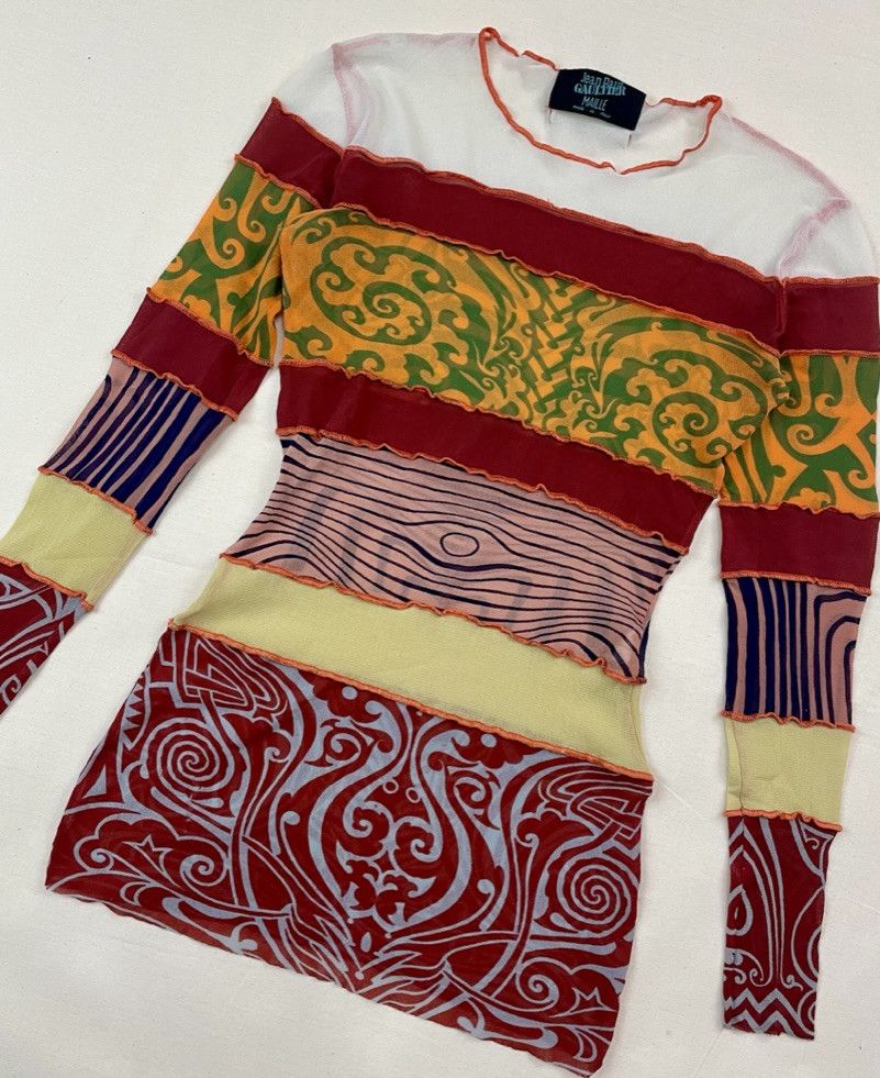 Jean Paul Gaultier SS1996 Jean Paul Gaultier Cyberbaba Tribal Tattoo Mesh Top Size US S / EU 44-46 / 1 - 3 Thumbnail