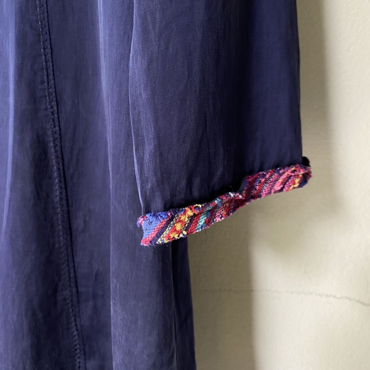 Vivienne Tam VIVIENNE TAM Navy Blue Dress with Pink Embroidered Details Size XS / US 0-2 / IT 36-38 - 7 Thumbnail