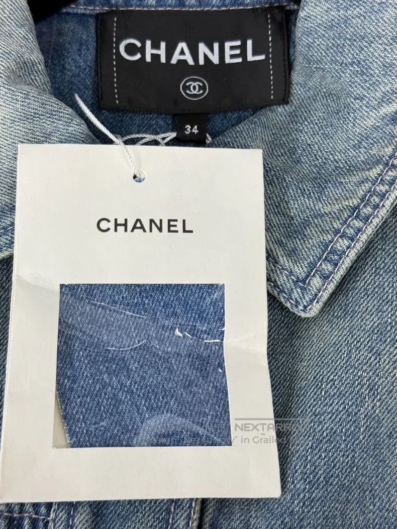 Chanel Chanel 25A tweed rolled-edged denim jacket Size XXS / US 00 / IT 34 - 4 Thumbnail