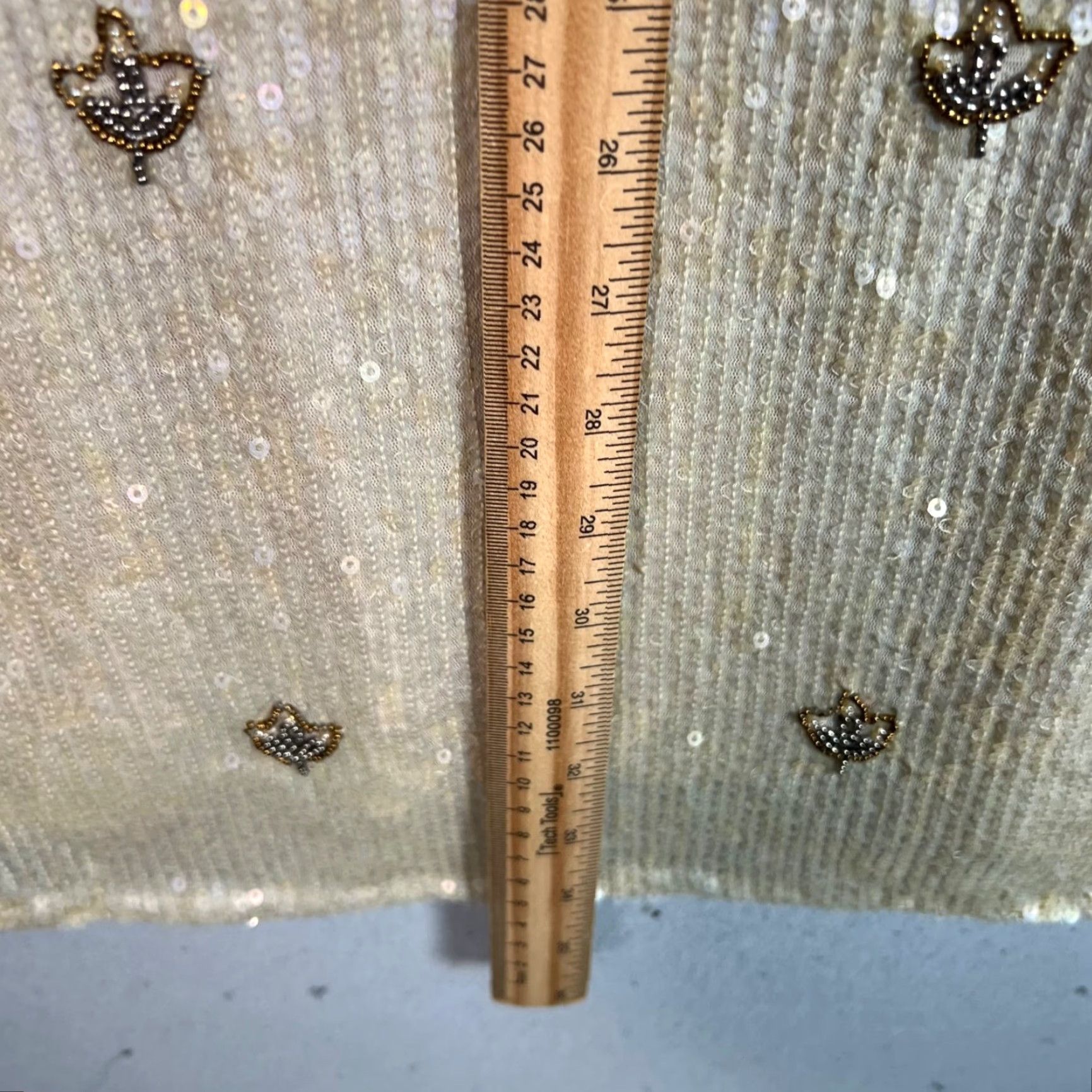 Mango Mango Womens 8 Gold Sequin Embellished Dress Lined Short Sleeves Sheath Party/Cocktail Size 30" / US 8 / IT 44 - 6 Thumbnail