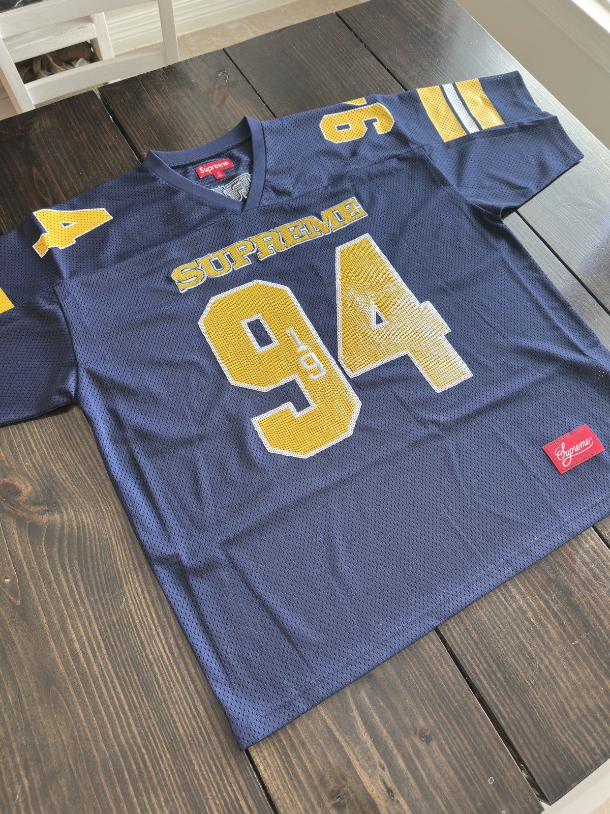 Supreme Sequin Football navy｜Supreme | Shirts | Supreme Sequin