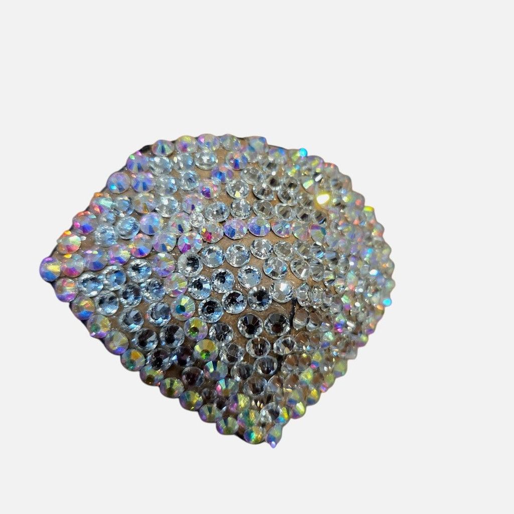 Handmade AB & Clear Glass Diamond Rhinestone Pasties in a Size 2 3/4" Size ONE SIZE - 3 Thumbnail