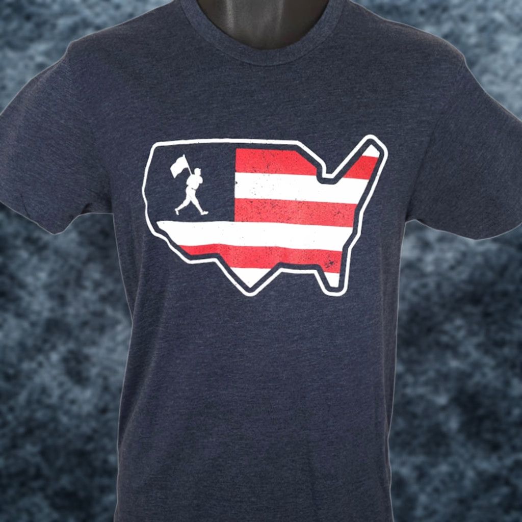 Vintage Baseballism American Baseball T Shirt Mens Small Blue Heartbeat Of America Shirt Soft Cotton Blend Size US S / EU 44-46 / 1 - 1 Thumbnail