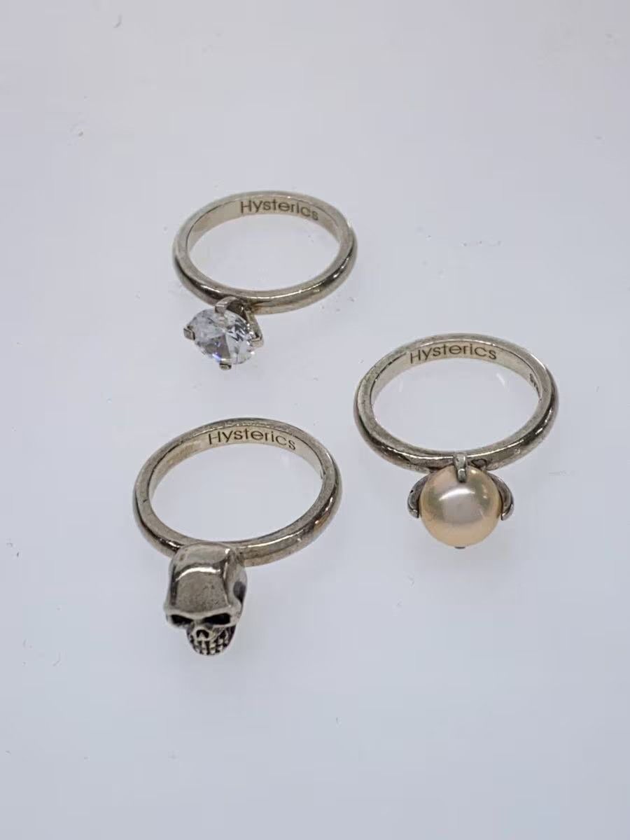 Hysteric Glamour Layered Skull Crystal Pearl Ring Size ONE SIZE - 3 Thumbnail