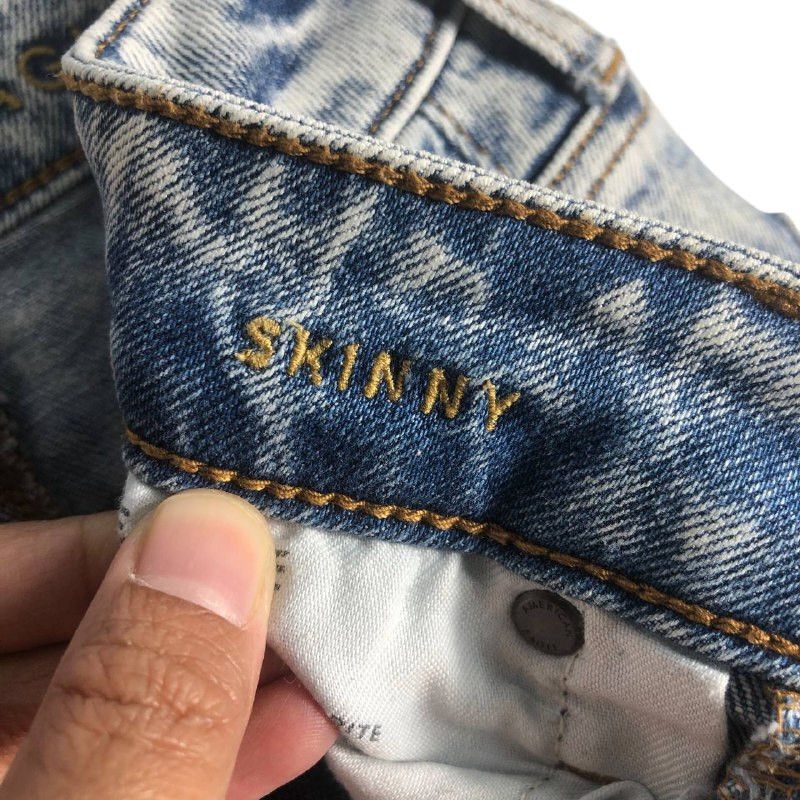 American Eagle Outfitters Vintage "American Eagle" Outfitters jeans stonewashed skinny Size US 29 - 10 Thumbnail