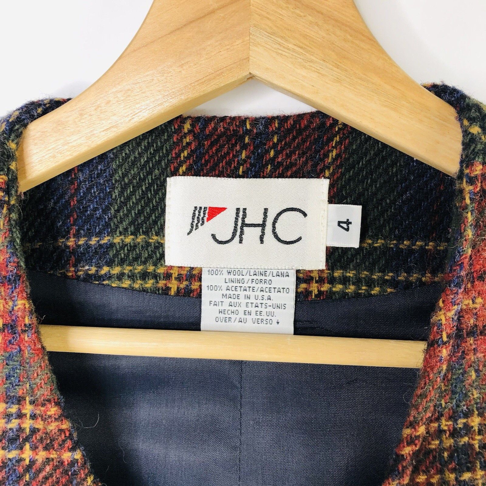 Other JH Collectibles 100% Wool Plaid Vest Womens Sz 4 Preppy Size S / US 4 / IT 40 - 2 Thumbnail