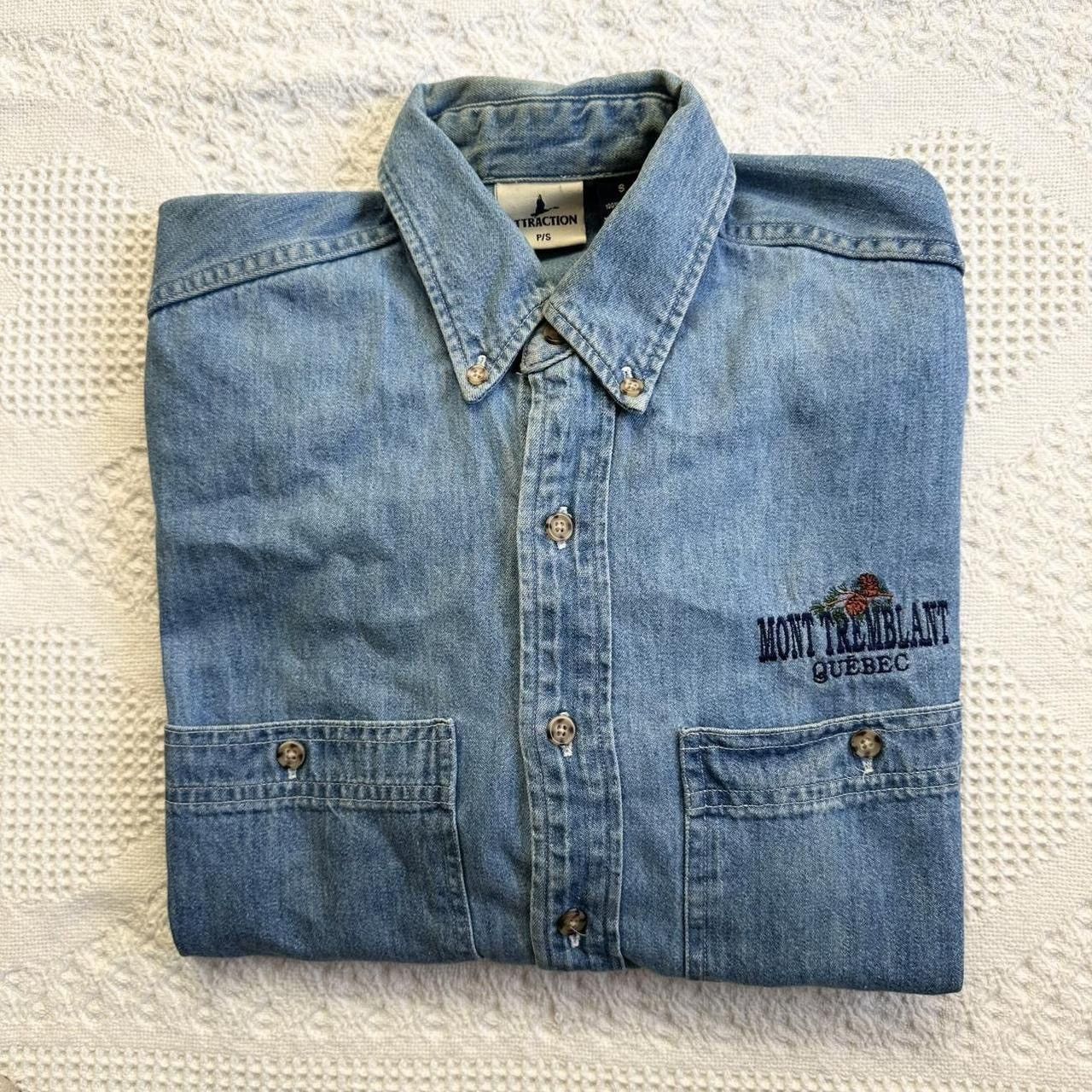 Other Vintage Mont-Tremblant Denim Shirt Mens S Blue Quebec Canada Size US S / EU 44-46 / 1 - 1 Thumbnail