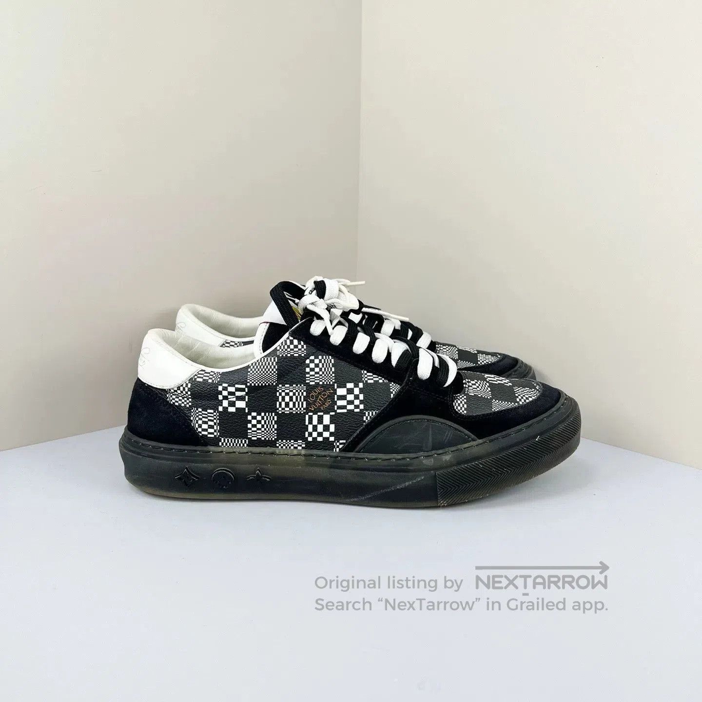 Louis Vuitton louis vuitton ollie black checkerboard sneakers. Size US 7 / EU 40 - 4 Thumbnail