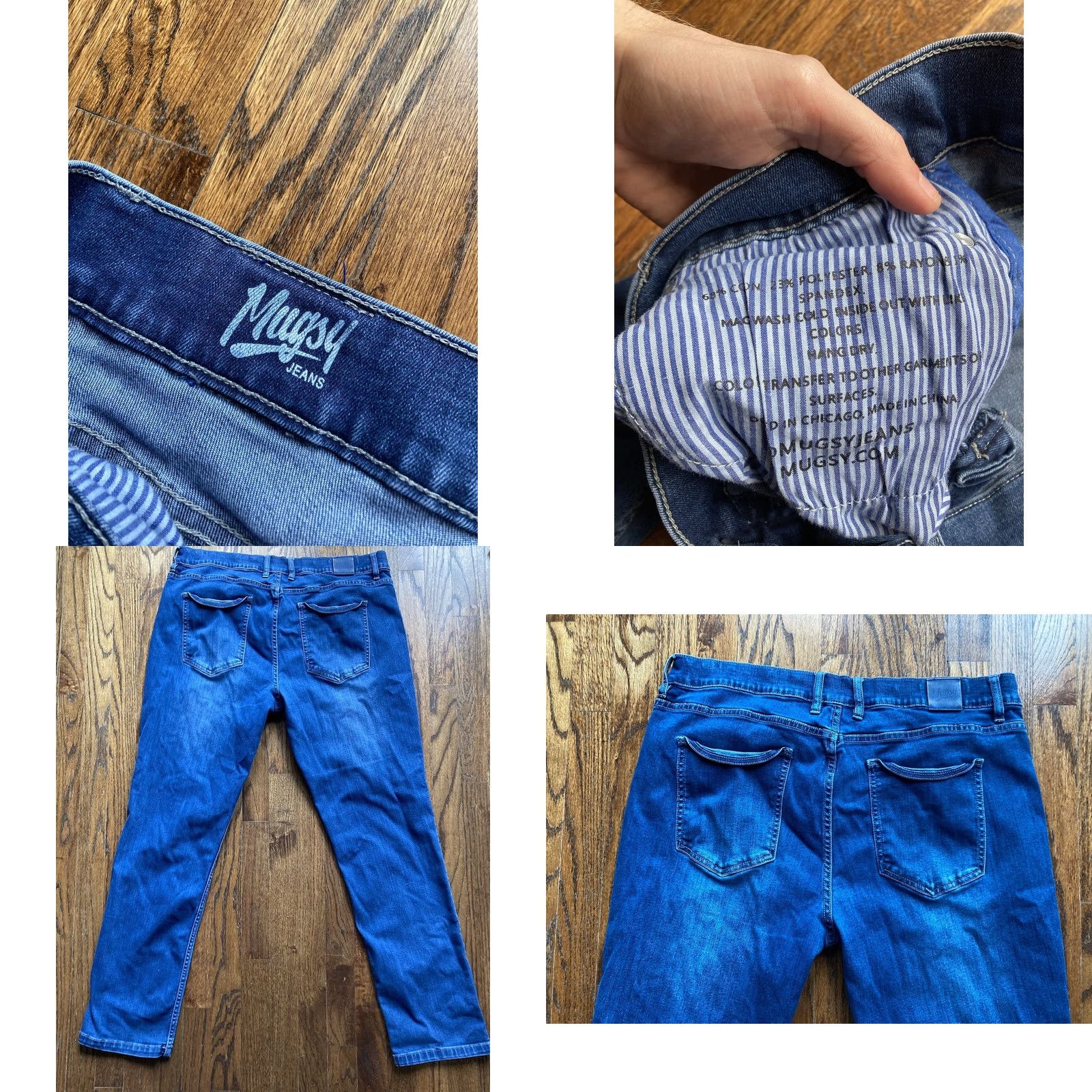 Denime Mugsy Jeans Kinzies FLX4NKZ Jeans 40x32 Blue Denim Regular Fit 5-Pocket Mens Mens Size US 40 / EU 56 - 8 Thumbnail