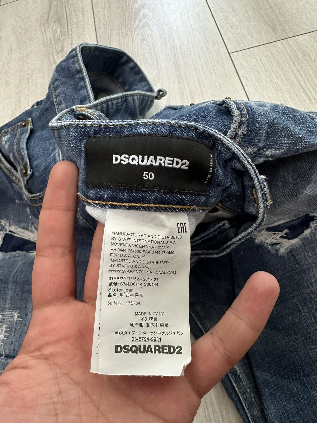 Dsquared2 Dsquared2 Skater Distressed Denim Jeans Pants (A034) Size US 34 / EU 50 - 11 Thumbnail