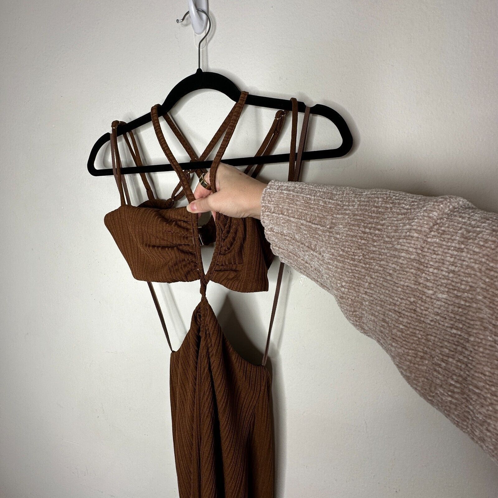 Other Rumer The Label Brown Ribbed Oasis Bandeau Cut Outs Maxi S Size S / US 4 / IT 40 - 4 Thumbnail