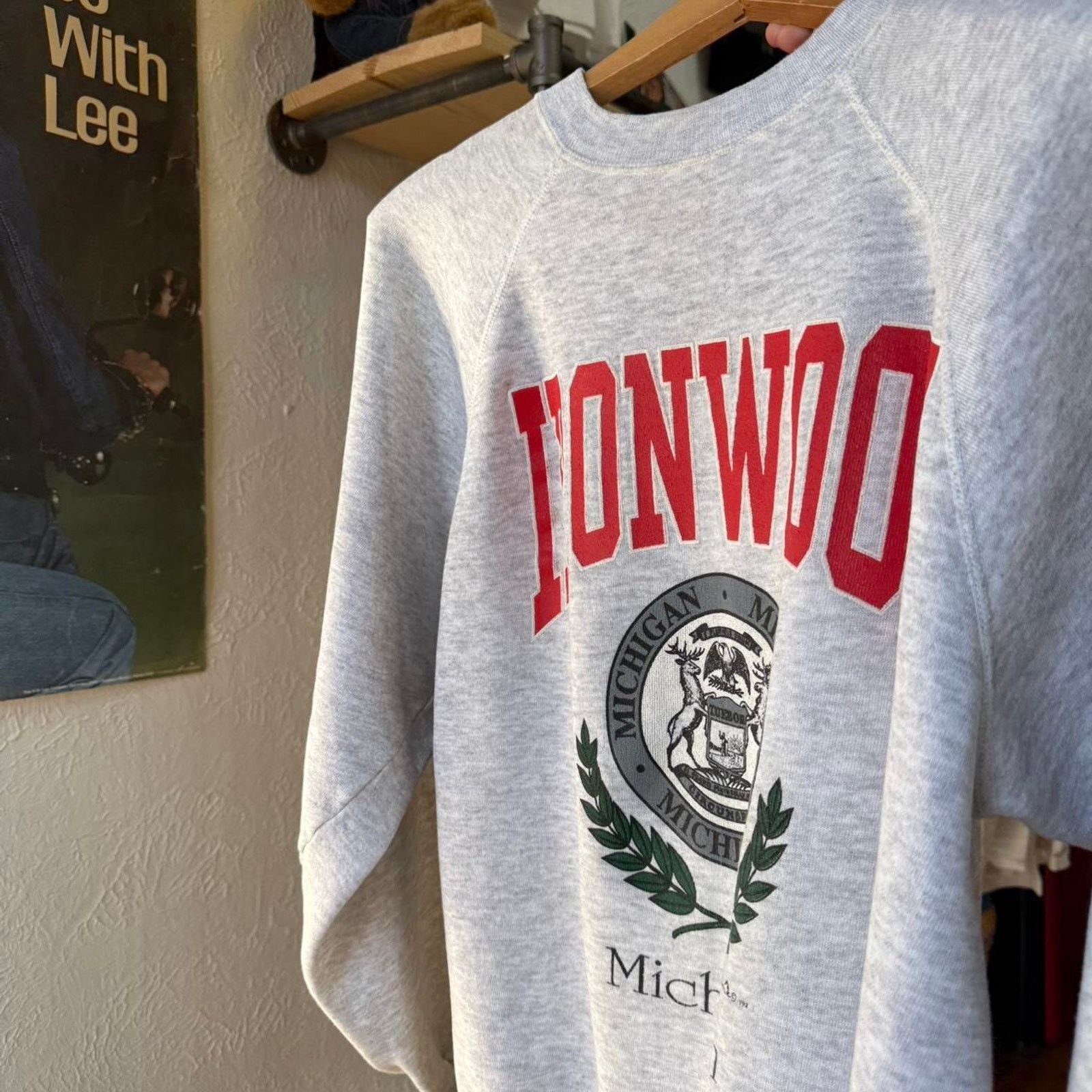 Hanes × Vintage Vintage 80s Ironwood Michigan University Crest Crewneck Size US XL / EU 56 / 4 - 4 Thumbnail