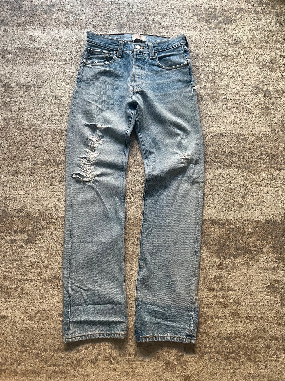 Levi's Levi's 501 Distressed Sz W 28 L 30 2008 Y2K Light Blue Size 28" / US 6 / IT 42 - 1 Thumbnail