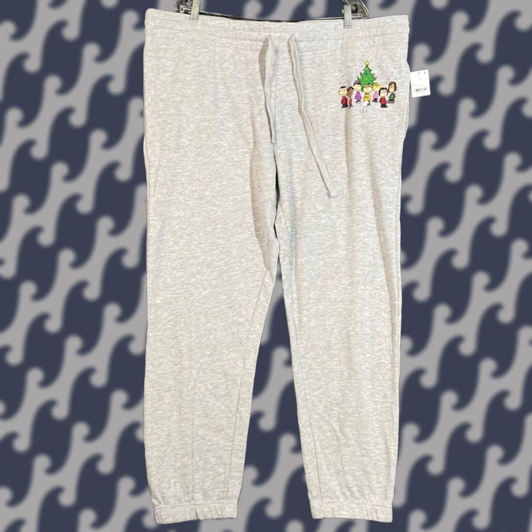 Peanuts Peanuts Snoopy And Friends Christmas Joggers Sweatpants Light Gray Size XXL NWT Size 40" / US 18 - 1 Thumbnail