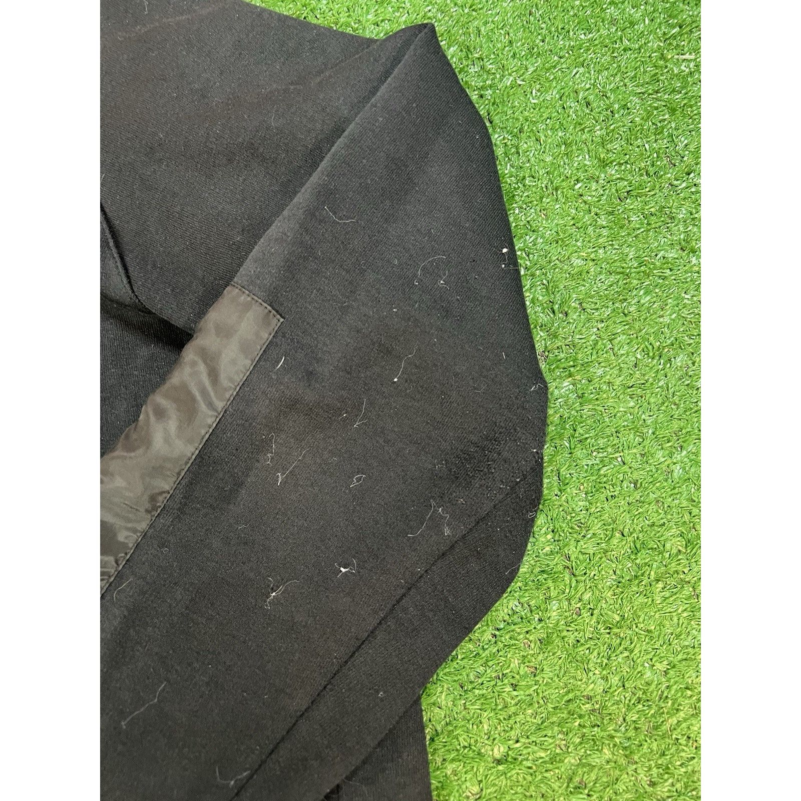 Nike Nike Fleece Asymmetrical Zip Up Black Hybrid Hoodie Size XL Size L / US 10 / IT 46 - 2 Thumbnail