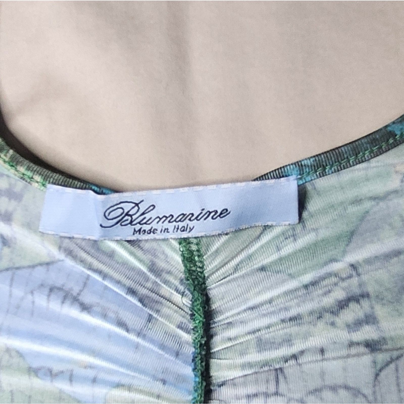 Blumarine Blumarine Green Patterned Maxi Dress Beads & B Swarovski Size L / US 10 / IT 46 - 8 Thumbnail