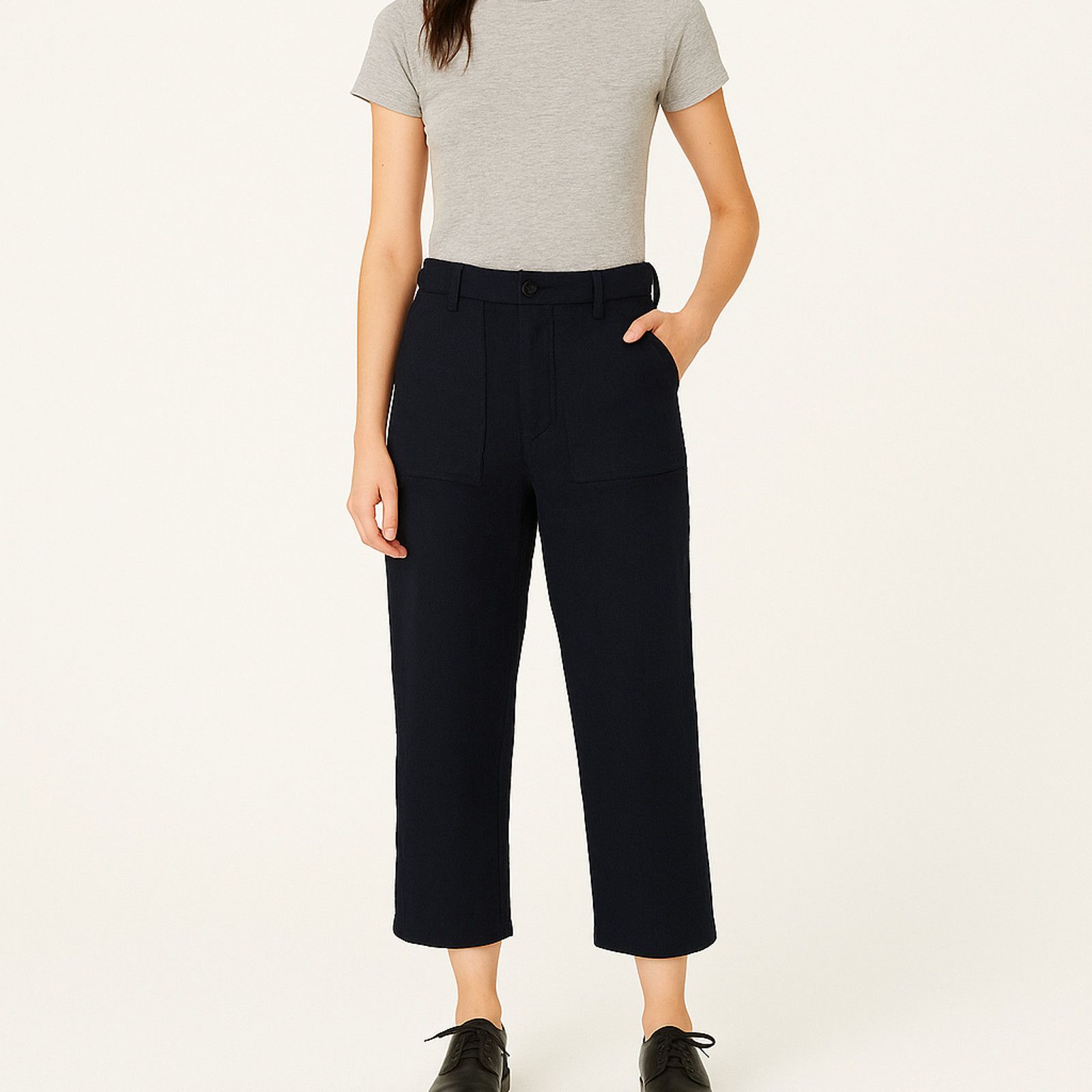 THE GREAT The GREAT. Navy Cropped Fatigue Military High-Rise Pant Size 27" / US 4 / IT 40 - 1 Thumbnail