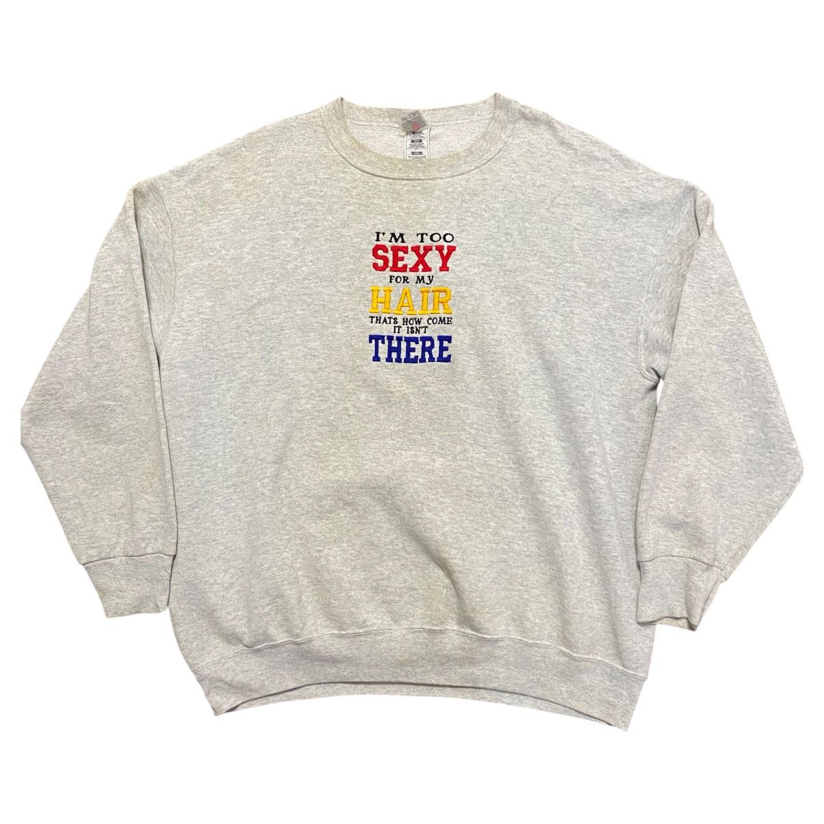 Fruit Of The Loom Y2K Sexy Dad Bald Parody Embroidered Sweatshirt Size US XXL / EU 58 / 5 - 1 Thumbnail