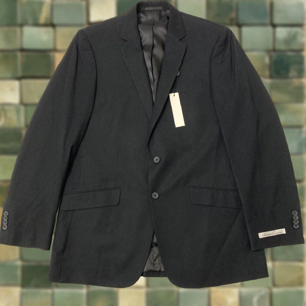 Kenneth Cole Kenneth Cole Black Suit Jacket 42L NWT Men’s Two-Button Double-Vented 2 Piece Separate Pinstripe Jacket Mens Regular Size 42R - 1 Thumbnail