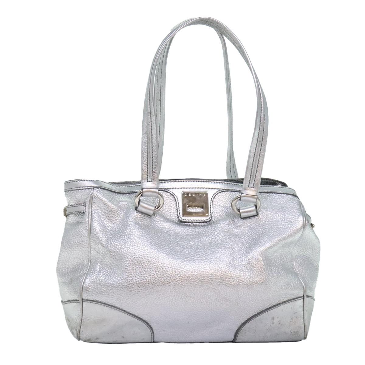 Celine CELINE Tote Bag Leather Silver Size ONE SIZE - 2 Thumbnail