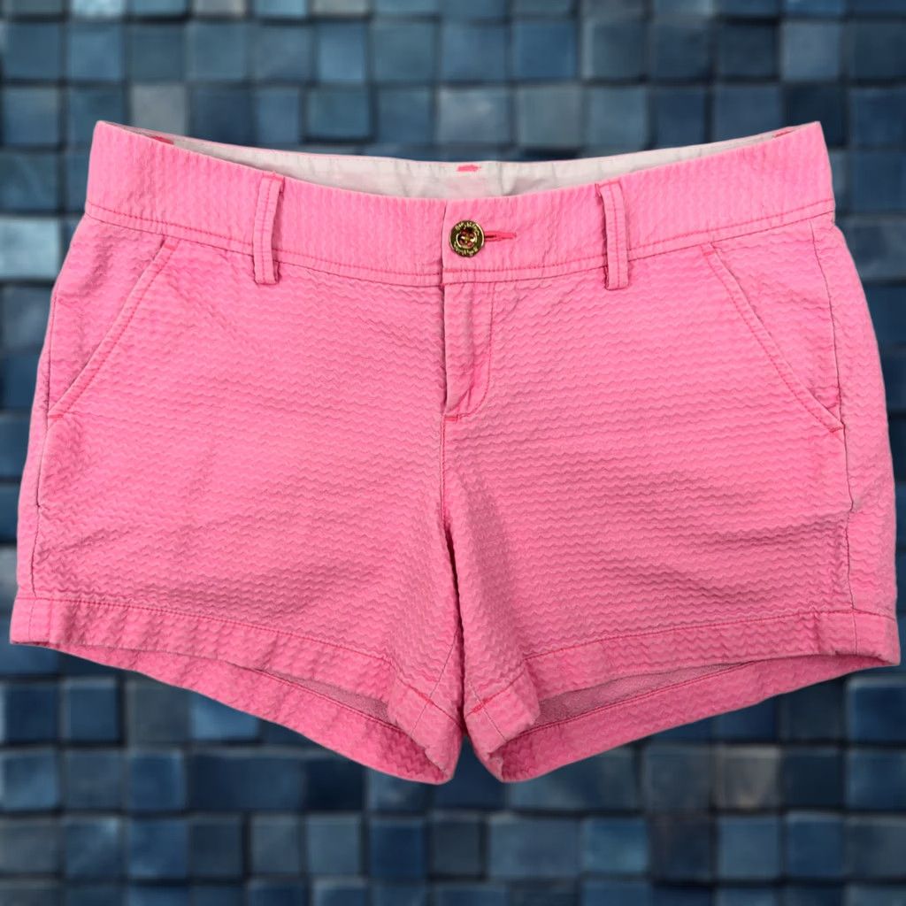 Lilly Pulitzer Lilly Pulitzer Callahan Wave Textured Shorts Women 8 Pink Cotton 34x4 Floral 90s Colorful Preppy Size 30" / US 8 / IT 44 - 1 Thumbnail