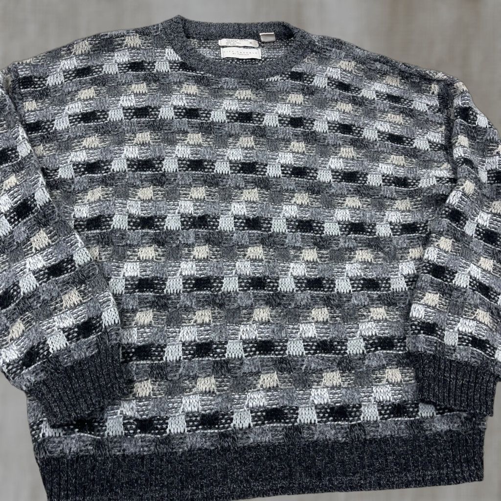 Vintage VINTAGE Hagger Sweater Men XL Gray Wool Blend Geometric Knit 80s 90s Retro Grunge Cosby Grandpa Pullover Knit Size US XL / EU 56 / 4 - 1 Thumbnail