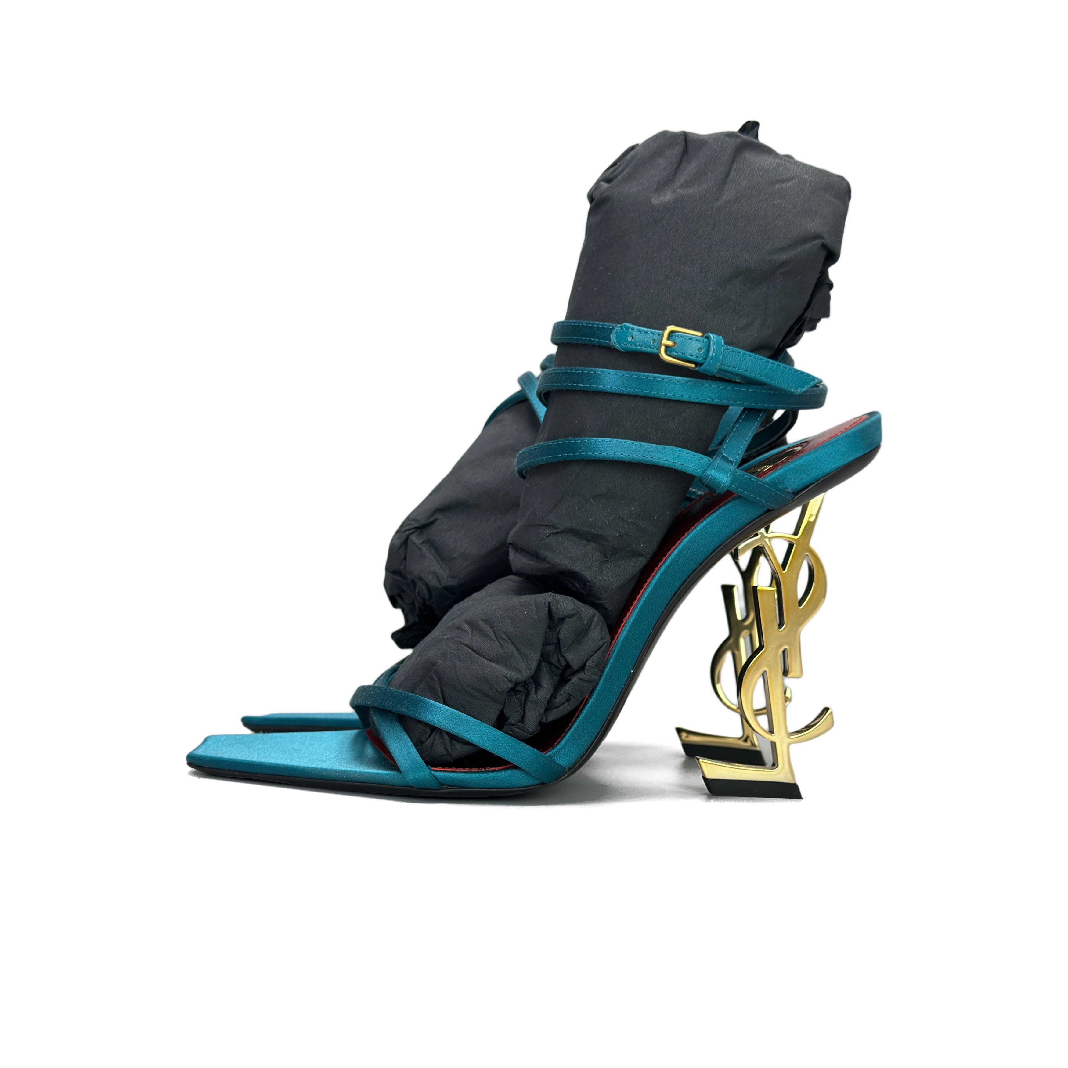 Saint Laurent Paris Saint Laurent Opyum Heels Blue Size 38.5 Size US 8.5 / IT 38.5 - 1 Thumbnail