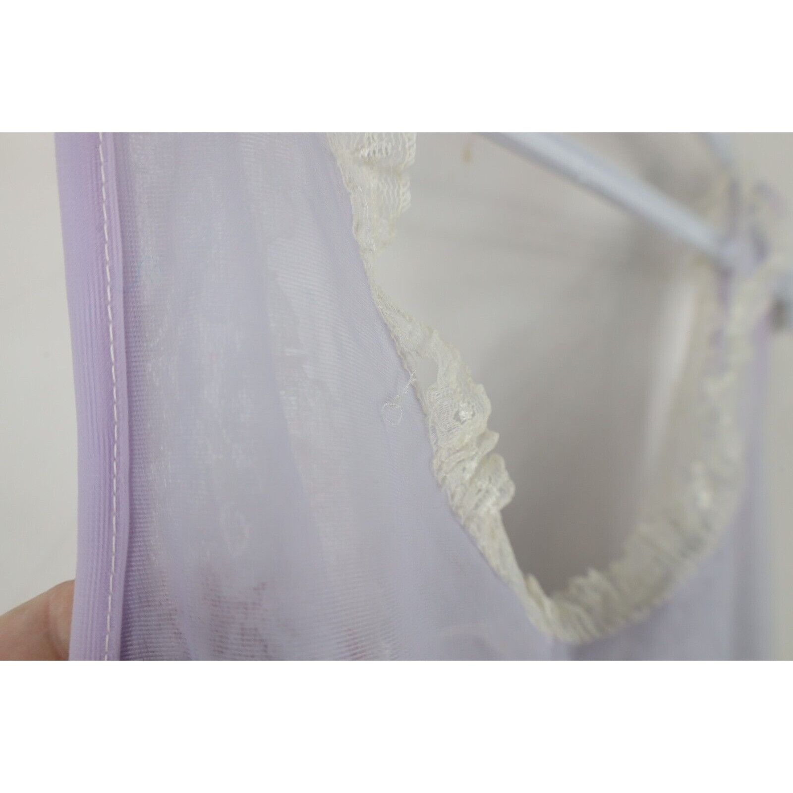 Vintage Vintage 60s 70s Baby Doll Chiffon Lace Flower Night Gown Size M / US 6-8 / IT 42-44 - 17 Thumbnail