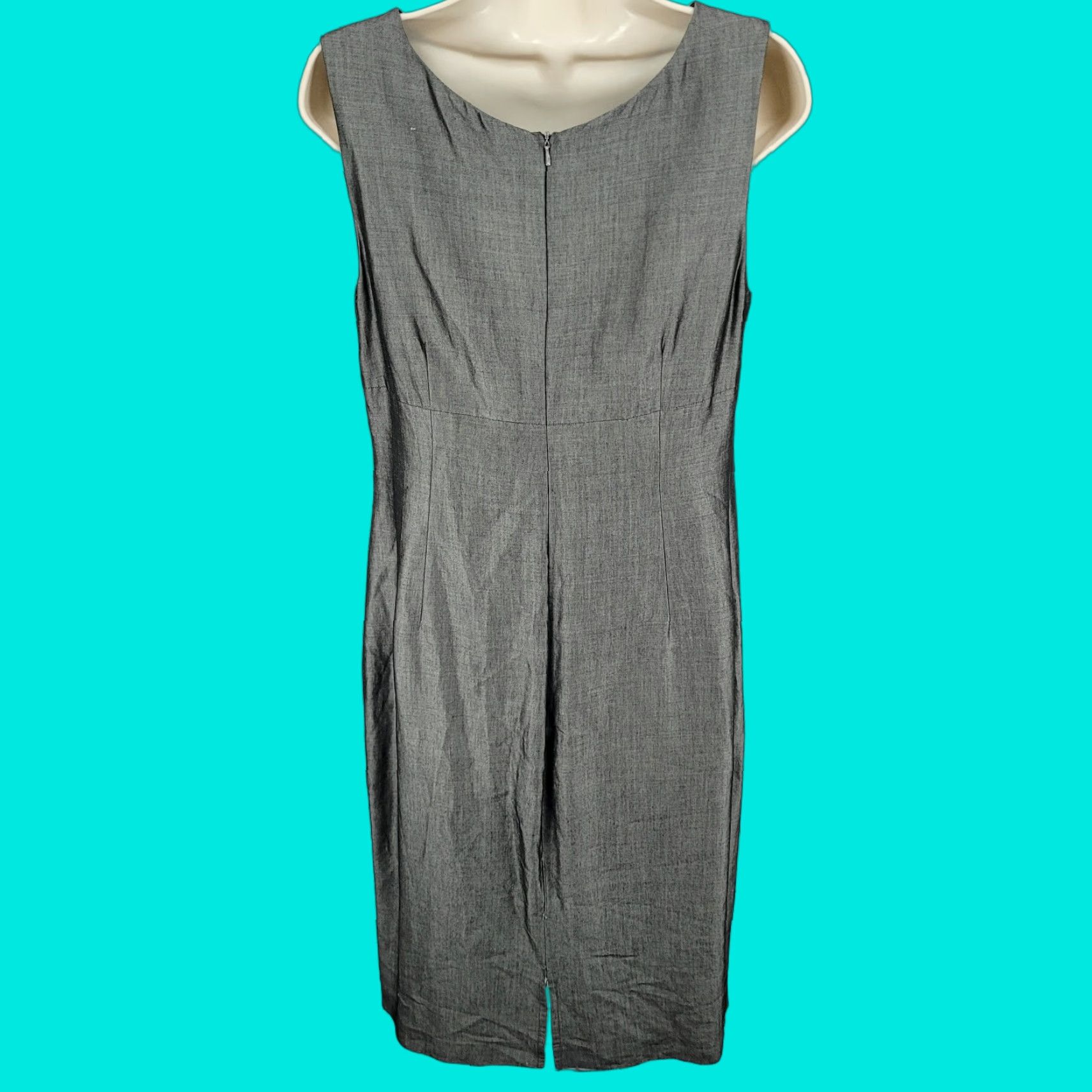 CO Isda & Co Grey Wool Blend Lightweight Unlined Sleeveless Shift Dress Size 10 Size L / US 10 / IT 46 - 1 Thumbnail