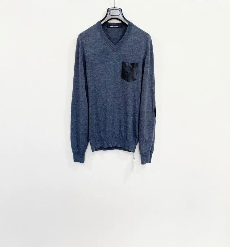 Neil Barrett Neil Barrett Blue Wool Men's Long Sleeve Sweater 0089 Size US XS / EU 42 / 0 - 1 Thumbnail