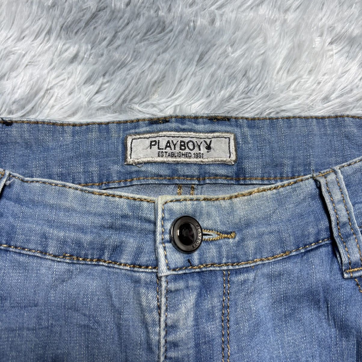 Playboy Playboy Men's Denim Shorts - Light Blue Faded Style Size US 32 / EU 48 - 2 Thumbnail