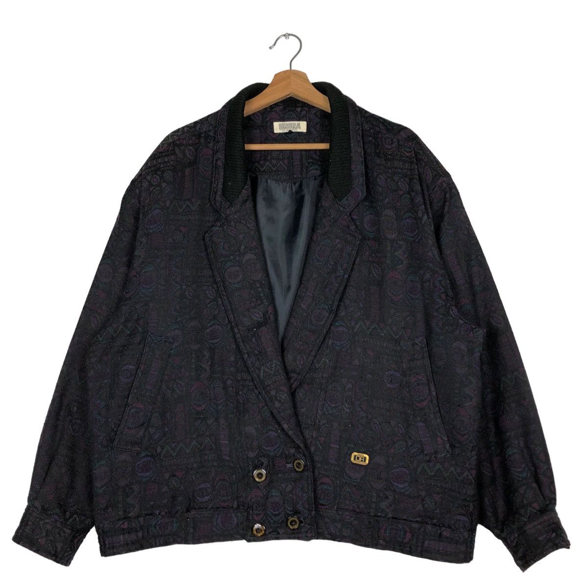 Japanese Brand Vintage Bomber Jacket Arora Full Print Double Breast Collar Size US L / EU 52-54 / 3 - 1 Thumbnail