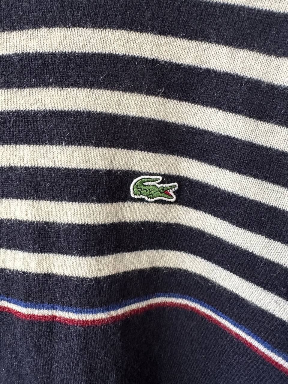 Lacoste Lacoste Live 7 Wool Knit Striped Vintage Sweater Crew Neck Size US XXL / EU 58 / 5 - 11 Thumbnail