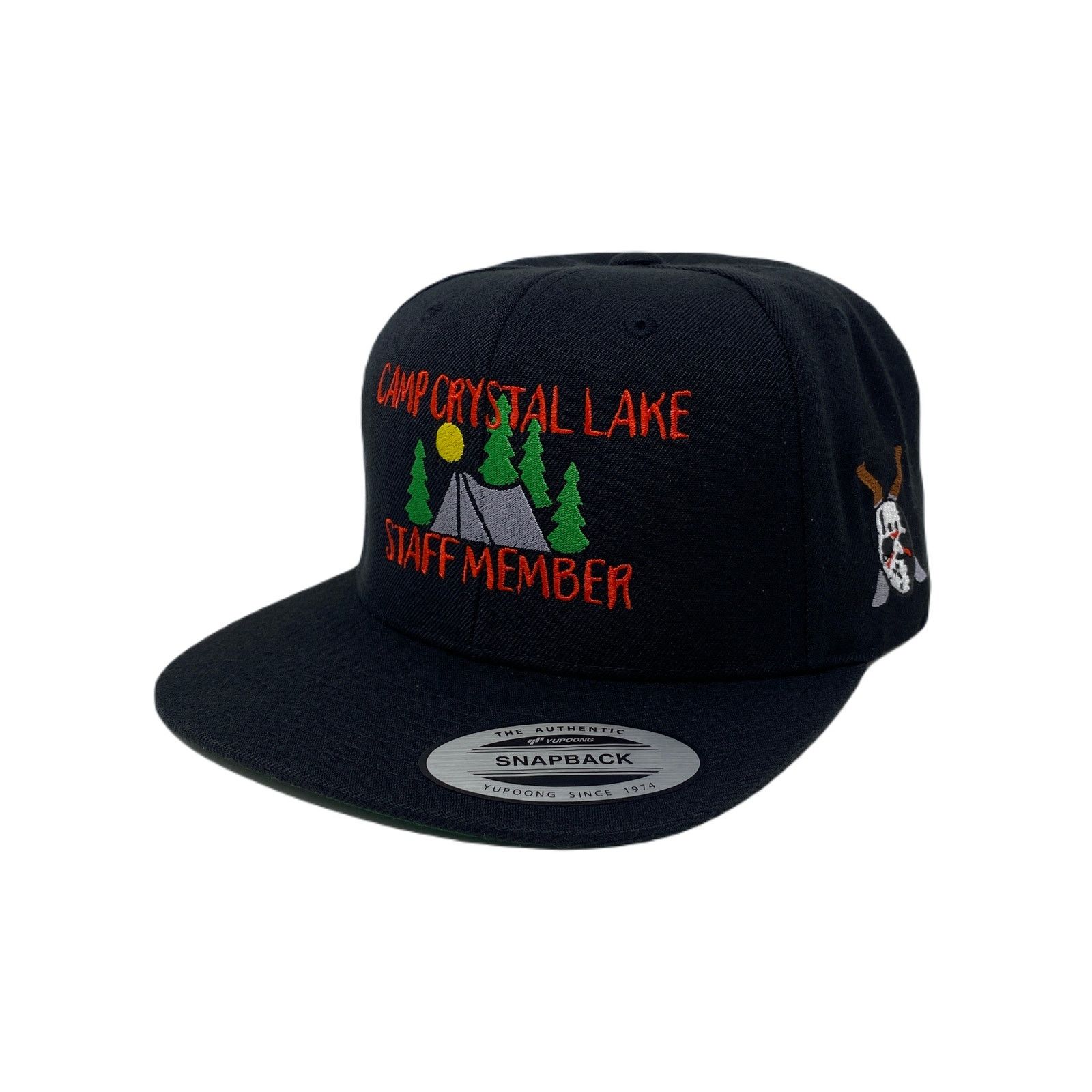Other Halloween Hockey Mask Camp Lake Staff Member Snapback Hat Size ONE SIZE - 2 Thumbnail