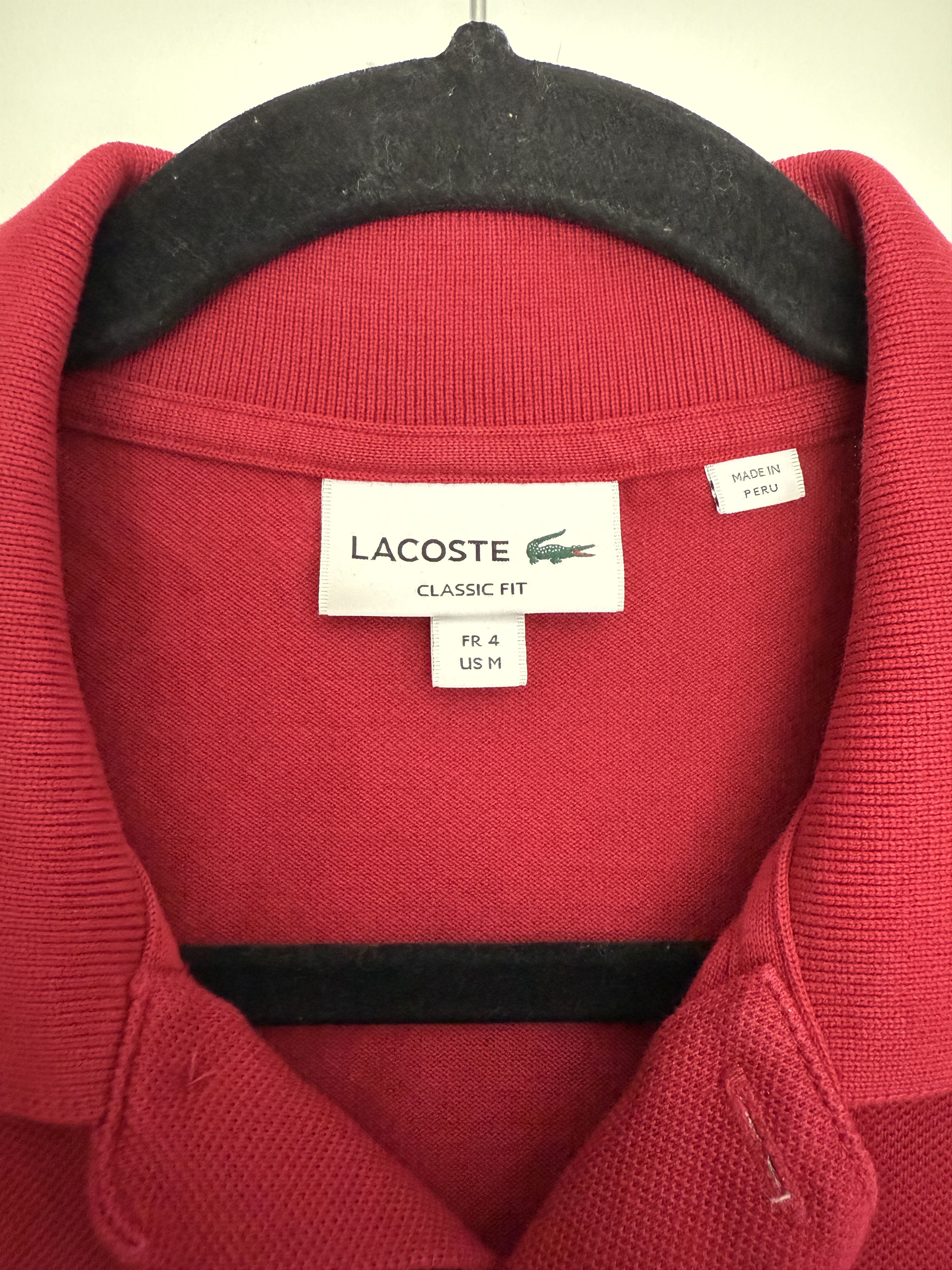 Lacoste Lacoste Red Clasic Fit Polo Size US M / EU 48-50 / 2 - 2 Thumbnail