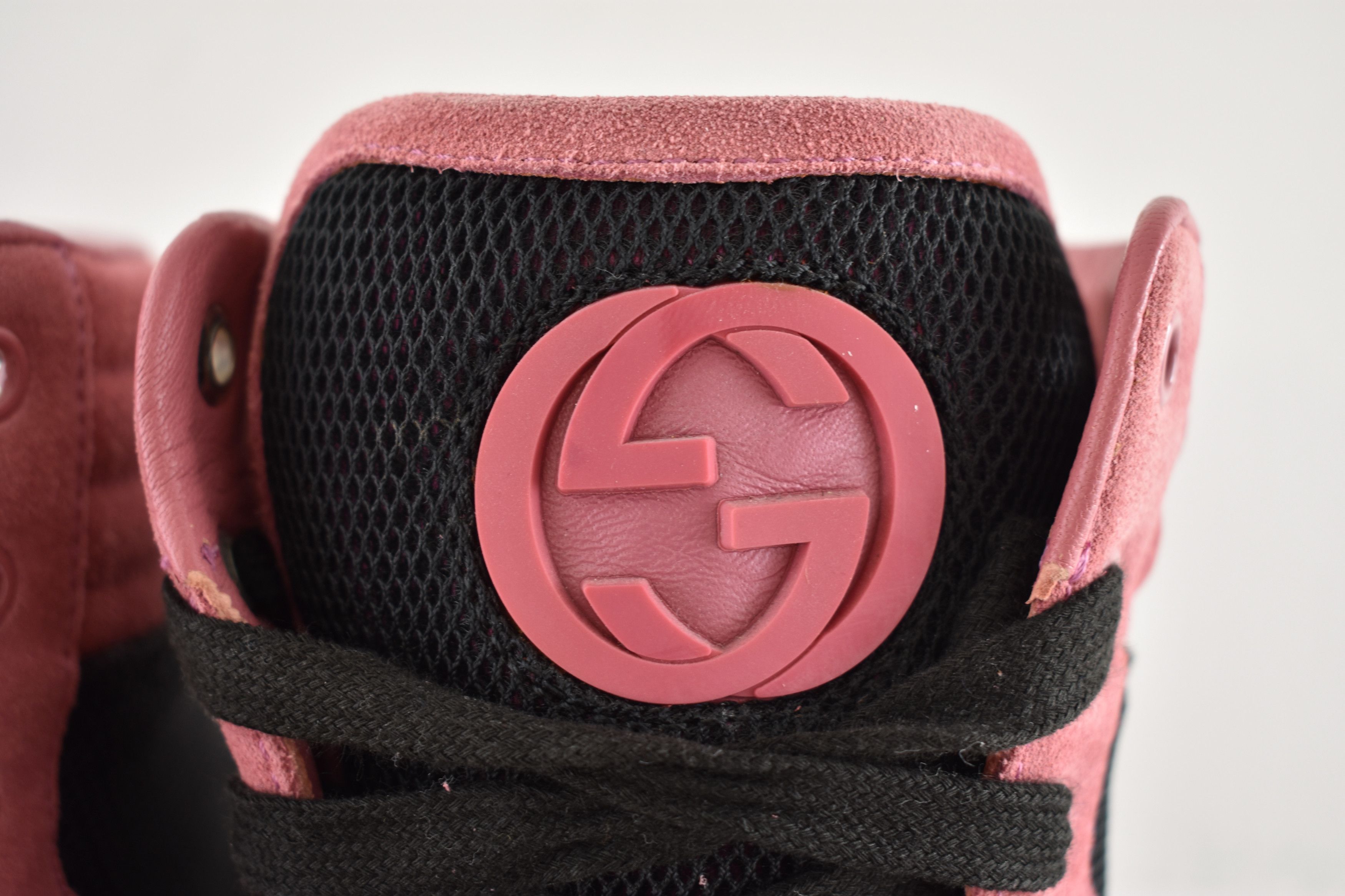 Gucci Gucci Pink Suede GG Logo Flat High Top Sneakers G 9 US 10 Size US 10 / EU 43 - 7 Thumbnail