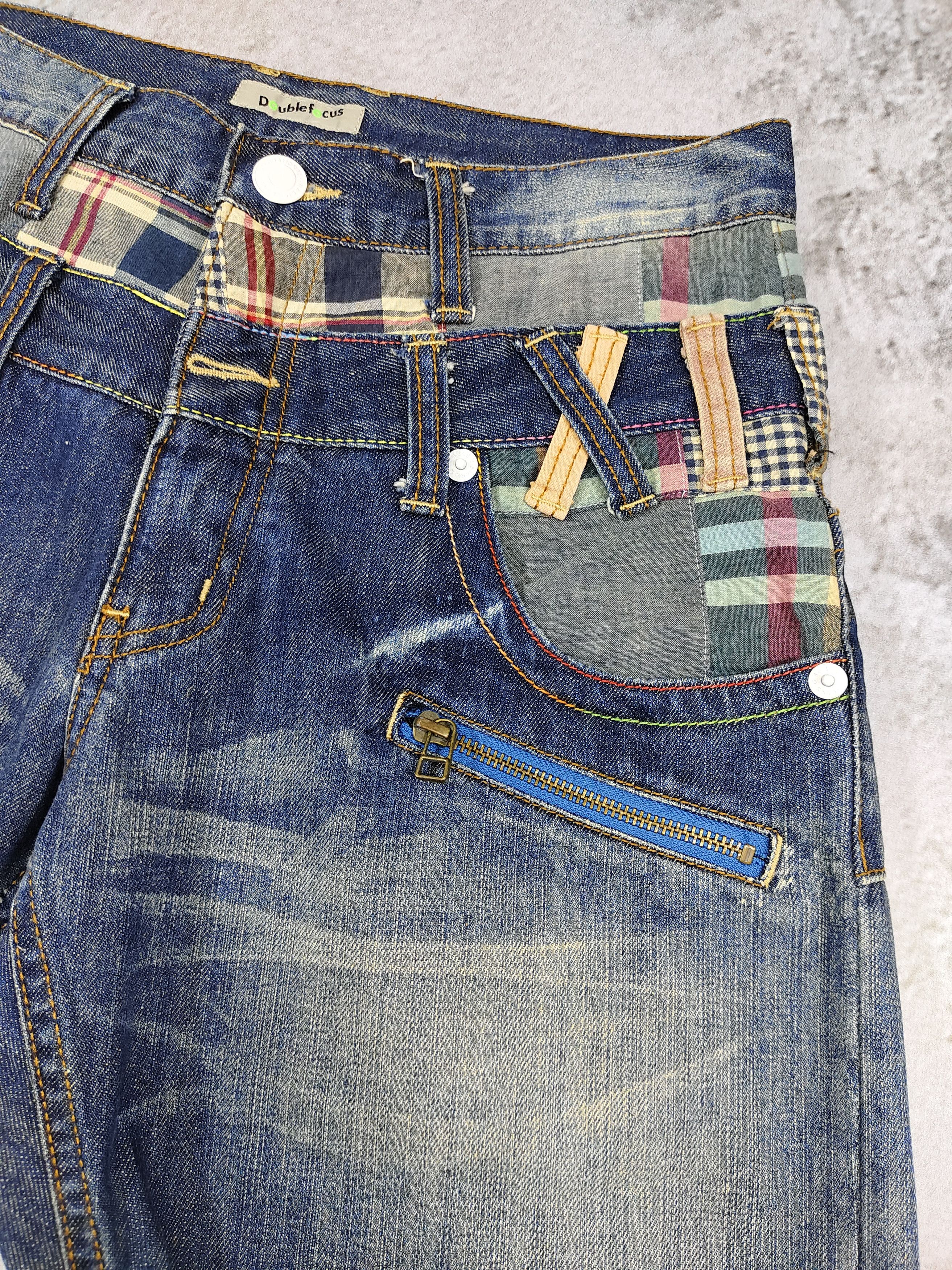 Japanese Brand 00s Double Focus🇯🇵 Hybrid Y2K Punk Grunge Patchwork Pants Size US 30 / EU 46 - 4 Thumbnail