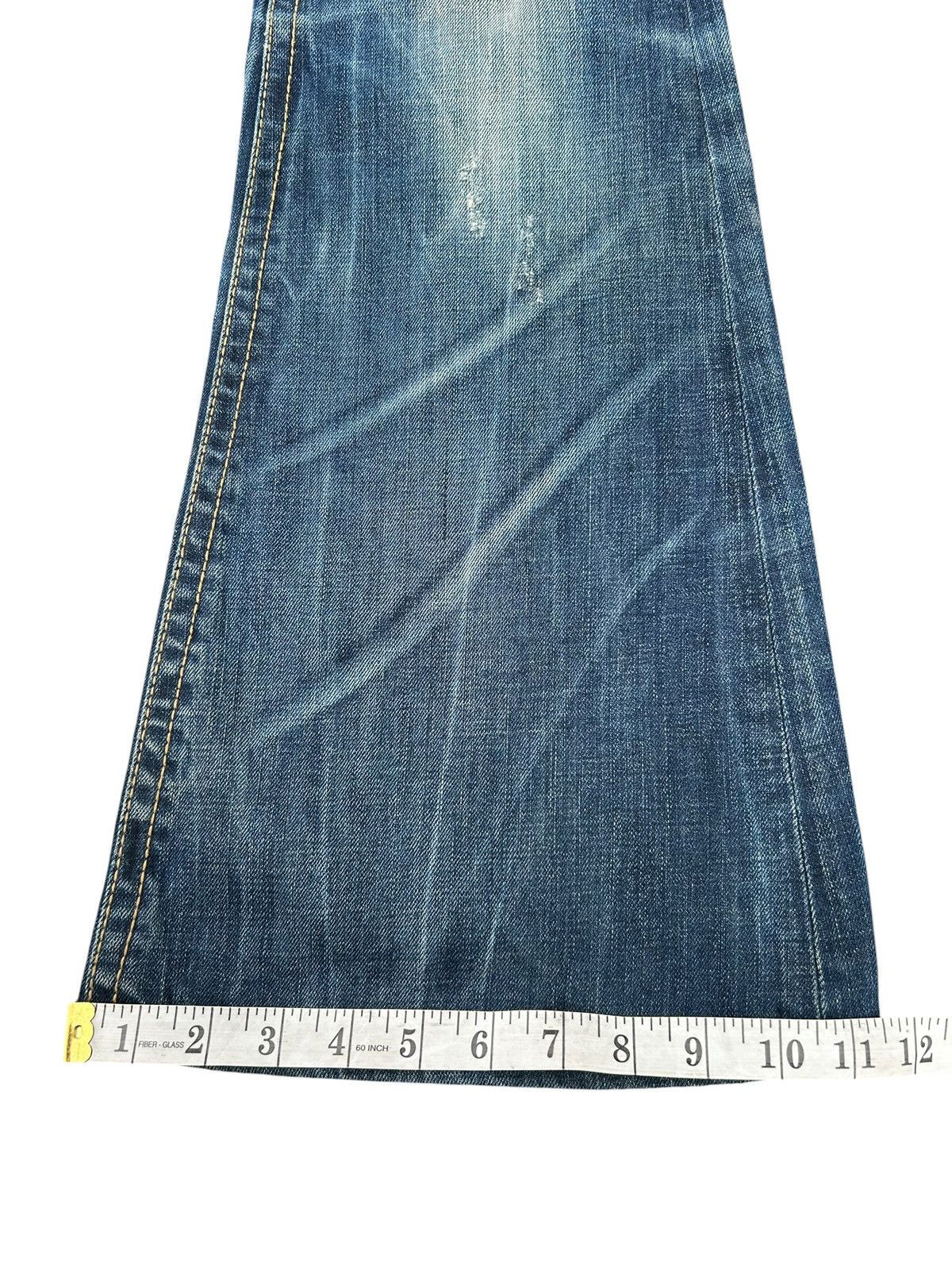Kapital Flare Yoshitomo Nara Lolita Vintage Distressed Denim Jeans Size US 33 - 22 Thumbnail