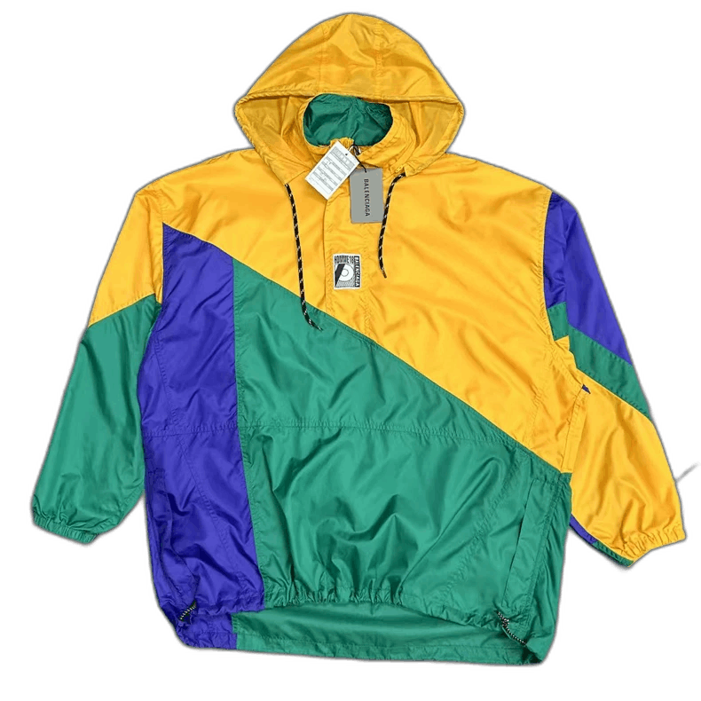 Balenciaga Balenciaga Yellow Green Colorblock Windbreaker Jacket-2506 Size US L / EU 52-54 / 3 - 1 Thumbnail