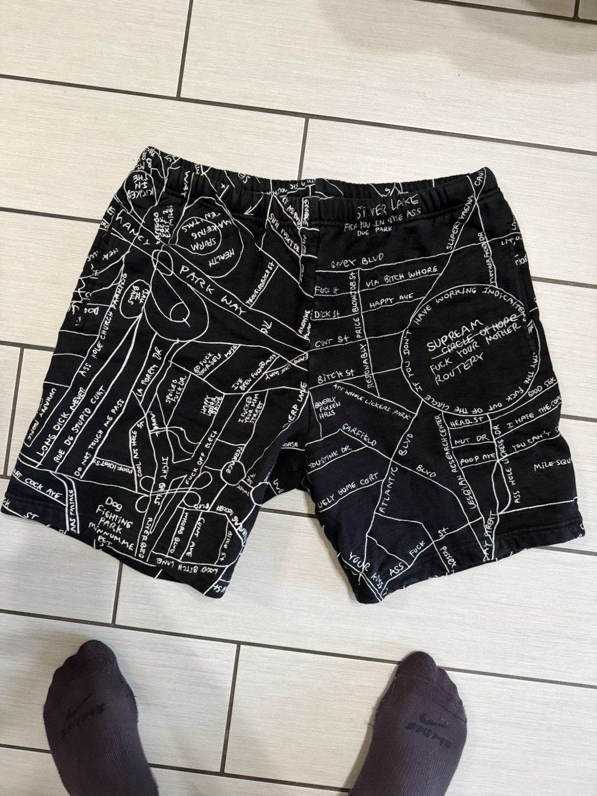 Supreme Supreme Reverse Patchwork Sweatshorts | Grailed