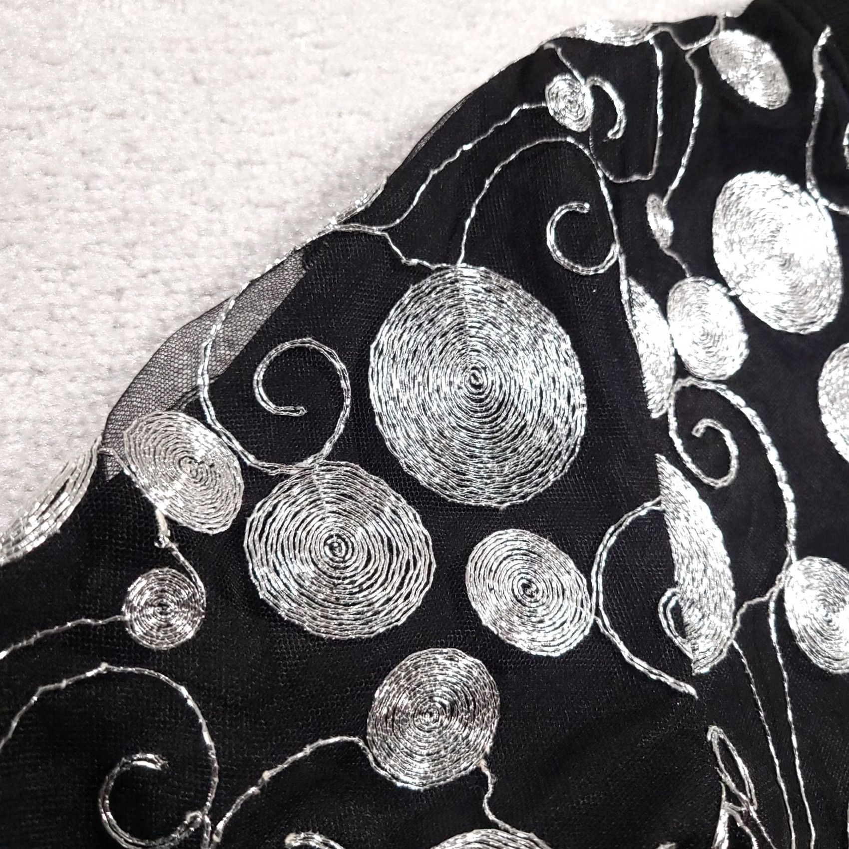Vintage Joan Boyce Gold Bomber Jacket Women's Small Black Silver Textured Long Sleeve Size S / US 4 / IT 40 - 5 Thumbnail