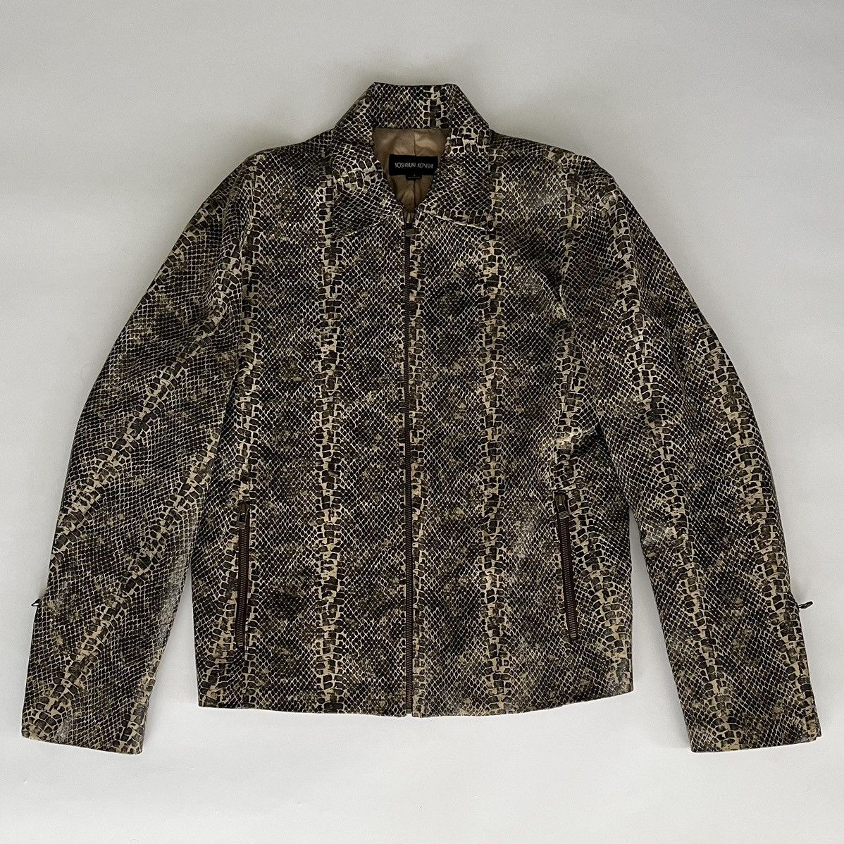 image of Yoshiyuki Konishi 1999 'gackt Oasis' Snakeskin Moto Jacket in Black, Men's (Size Medium)