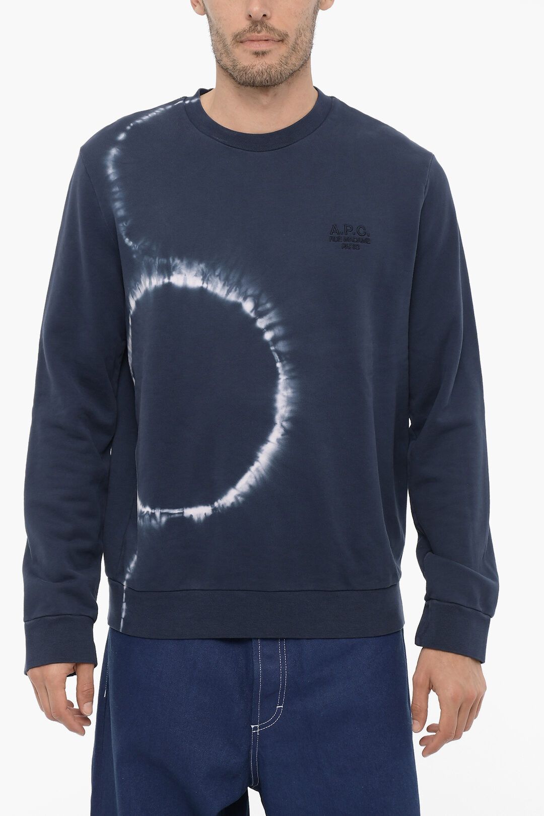 image of A P C Og1Mm0423 Crew Neck Sweatshirt In Blue, Men's (Size Medium)