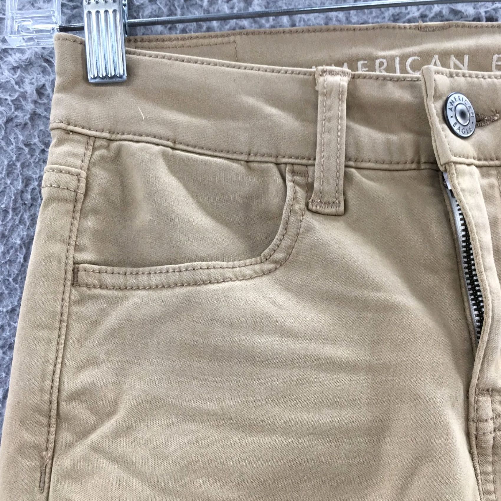 American Eagle Outfitters American Eagle Jegging Pants Womens 00 Short Beige Cotton Blend Jeans Skinny Bottoms Mens? No Size 32" / US 10 / IT 46 - 4 Thumbnail