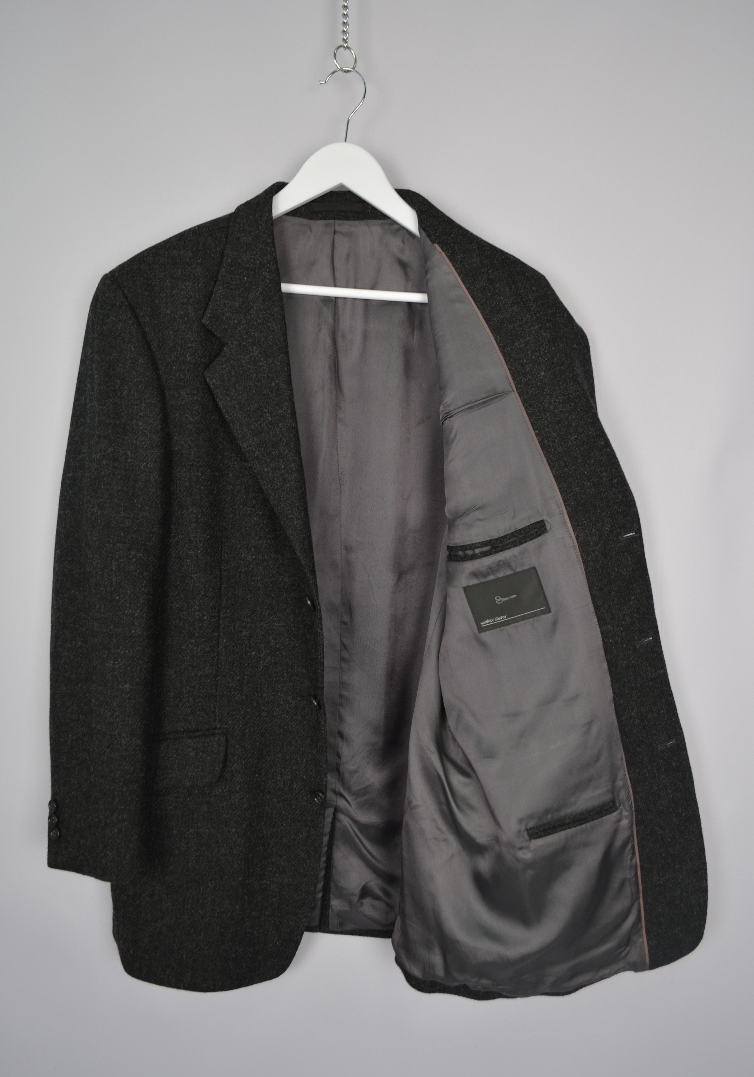 Designer Walker Slater Tweed Jacket Blazer Grey 100% Wool Size 44/XL Size 44R - 8 Thumbnail
