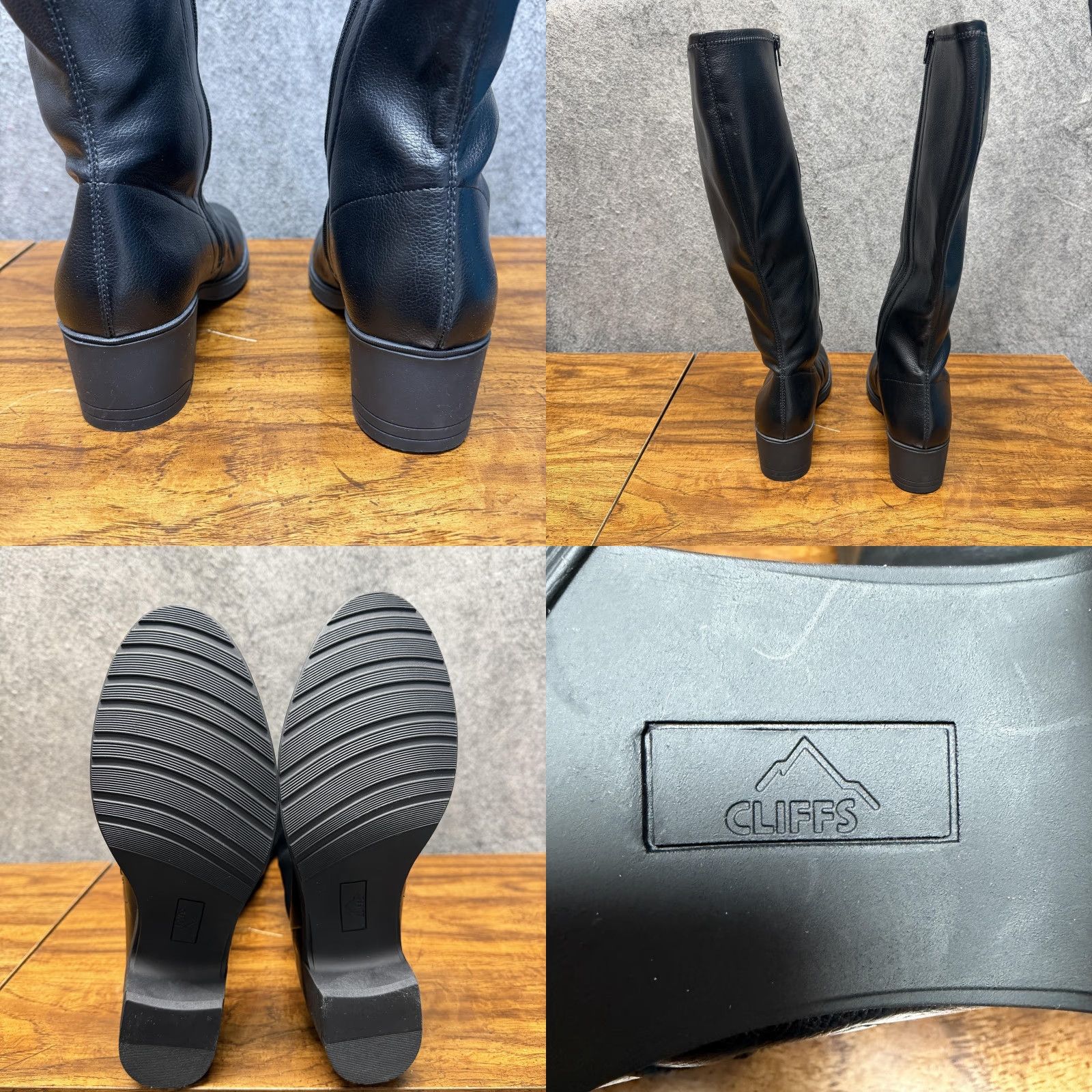 Vintage Cliffs Humber Riding Boots Womens 11M Black Knee High Zip Fall Winter Boots Size US 11 / IT 41 - 8 Thumbnail